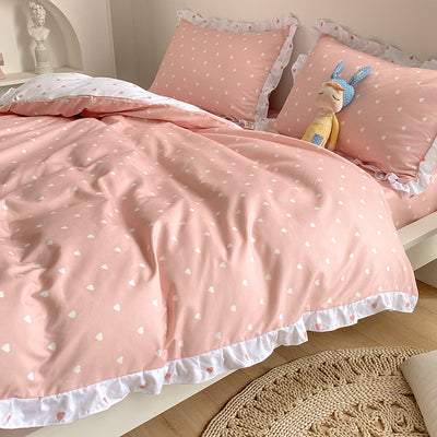 Juego de Cama Princesa 4 Piezas con Funda Nórdica Estampado Corazones - Image 8