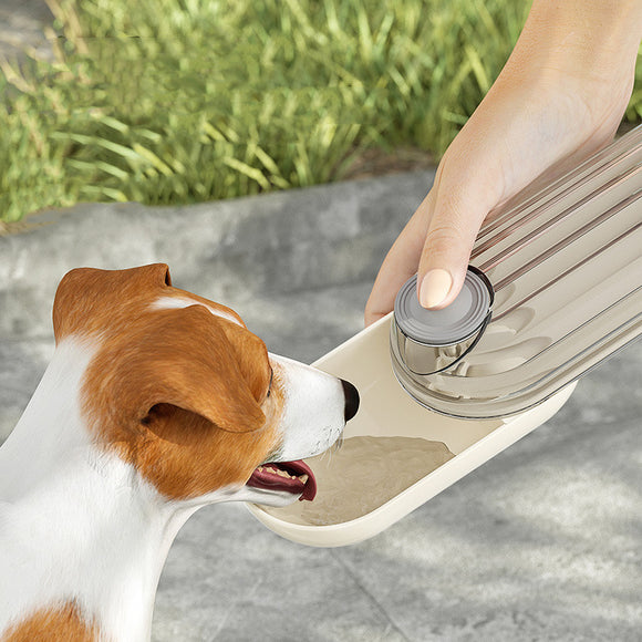 2-in-1 Portable Dog Water Bottle - Feeder and Water Fountain for Walks
