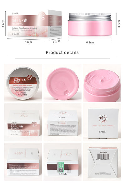 Mascarilla de Barro de Flor de Cerezo Japonés Lai Kou 80g - Hidratante y Nutritiva - Image 9