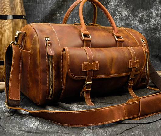 Bolsa de Viaje Retro Crazy Horse en Cuero para Hombre - Image 24