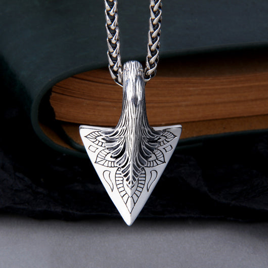 Dije Hacha Plata Esterlina con Cadena Quilla Vintage - Image 4