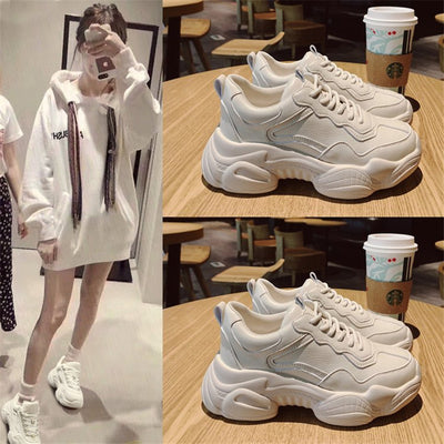 Zapatos Blancos Cómodos para Dama con Suela Gruesa y Cordones - Image 9