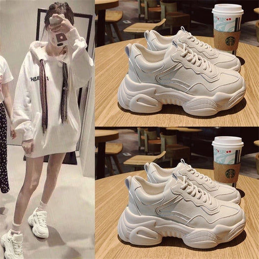 Zapatos Blancos Cómodos para Dama con Suela Gruesa y Cordones - Image 9