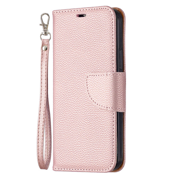 Funda Cartera Flip con Patrón Litchi, Correa y Protección Total - Image 6