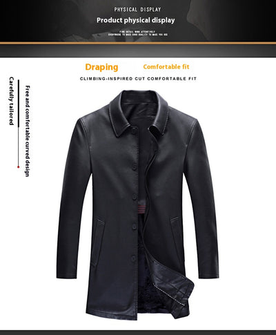 Chaqueta de Cuero para Hombre con Forro Térmico y Solapa - Image 13