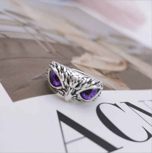 Anillo Vintage Ojo de Demonio Búho para Mujer - Joya Retro Plateada - Image 10