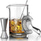 Set Profesional para Cócteles con Colador de Cristal y Coctelera de Acero Inoxidable