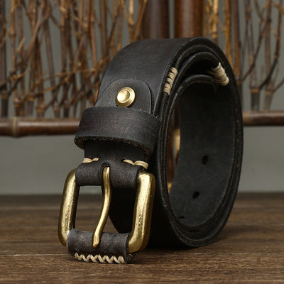 Cinturón de Cuero Genuino Retro Artesanal - Image 3