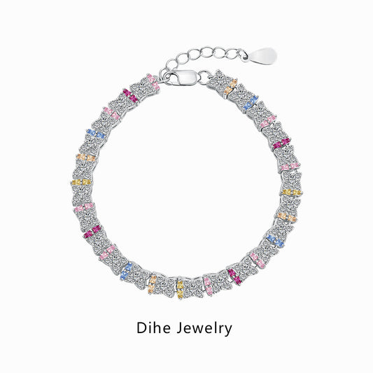 Pulsera de Plata Esterlina para Mujer con Circones de Colores - Image 2