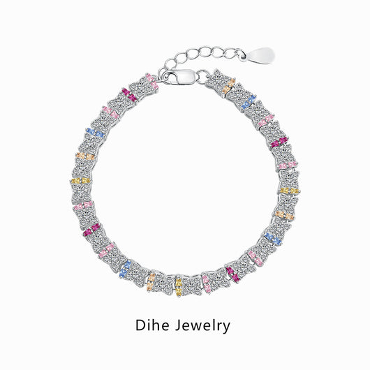Pulsera de Plata Esterlina para Mujer con Circones de Colores - Image 2