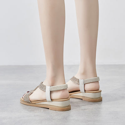 Zapatos de Tacón Cuña para Mujer con Strass y Suela Blanda - Image 8