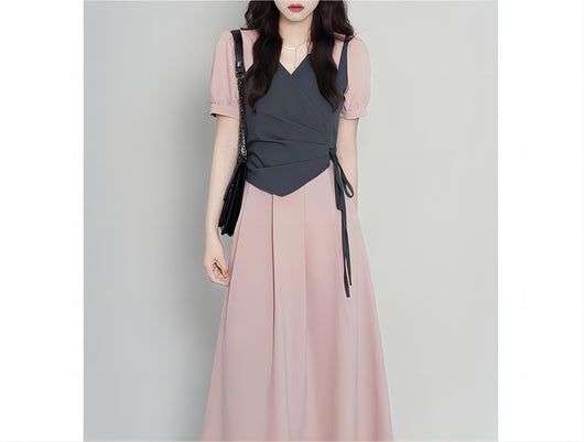 Vestido Camiseta Falso Dos Piezas Verano para Mujer - Image 8