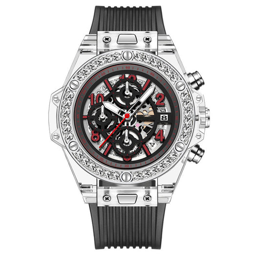 Reloj de Cuarzo Transparente con Incrustaciones de Diamantes Resistente al Agua - Image 9