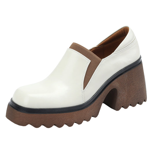 Zapatos Retro Plataforma Chunky con Tacón Grueso y Cierre Slip-On - Image 7
