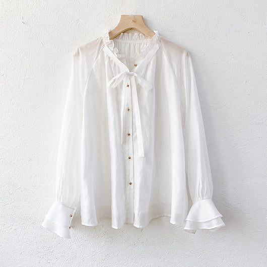 Blusa Commuter de Tencel para Mujer - Manga Larga Nanyou - Image 9