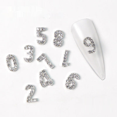Decoraciones de Uñas de Diamante Brillante en Aleación Plateada - Image 13