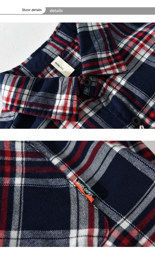 Camisa Casual de Cuadros Retro para Hombre Primavera - Image 10