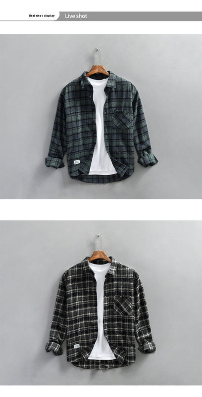 Camisa Casual de Cuadros Retro para Hombre - Image 13