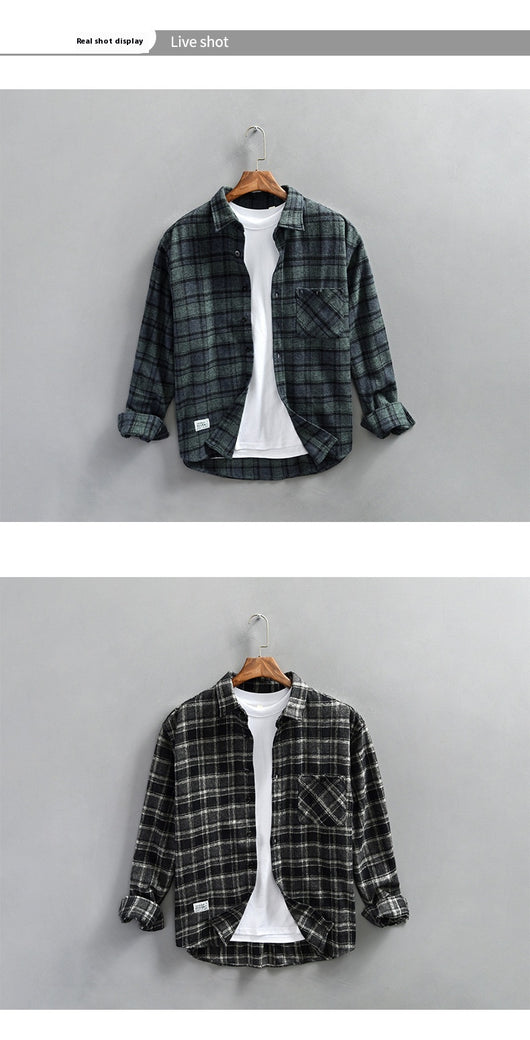 Camisa Casual de Cuadros Retro para Hombre - Image 13