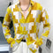 Men's Long-Sleeve Printed Shirt with Color Contrast