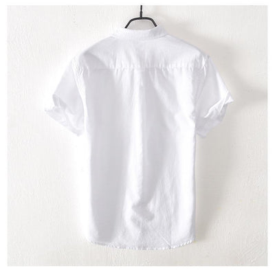 Camisa Casual de Algodón y Lino para Hombre - Image 19