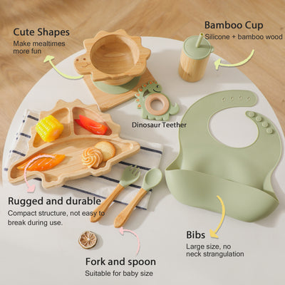 Juego de Cubiertos Bambú Estilo Nórdico para Bebé