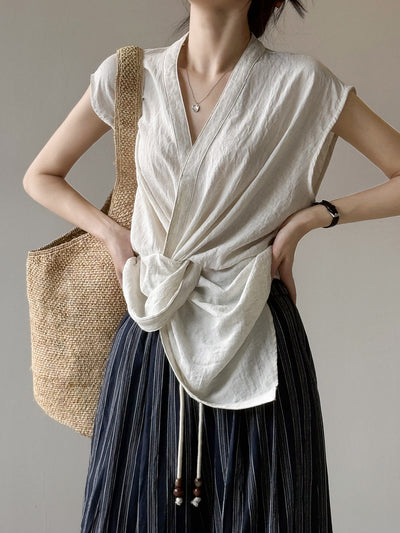 Chaleco Anudado Escote V para Mujer - Ajuste Slim Reductor - Image 12