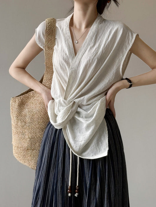 Chaleco Anudado Escote V para Mujer - Ajuste Slim Reductor - Image 12