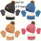 Conjunto Infantil de Gorro, Bufanda y Guantes Tejidos con Pompones