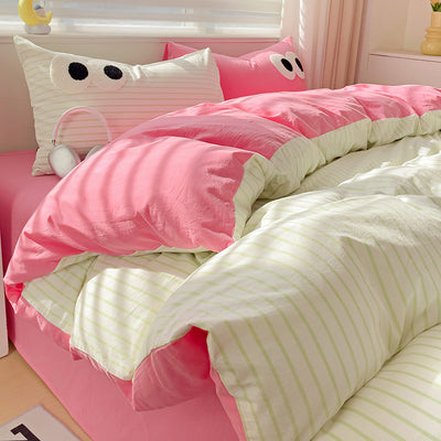 Juego de Cama Ojos Grandes - Funda Nórdica 4 Piezas Efecto Satinado - Image 11
