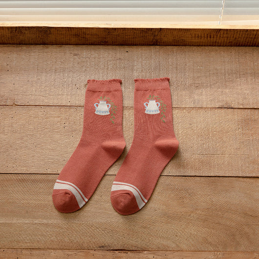 Calcetines Retro Estilo Japonés Ins para Mujer - Tubo Medio Hyuna - Image 9