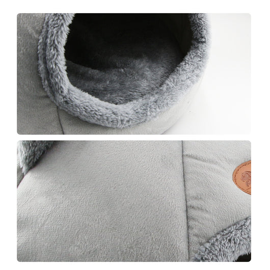 Cama Semicerrada Cálida para Gatos y Perros con Forro Peluche - Image 6