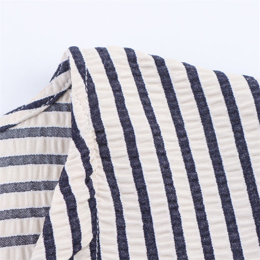 Blusa Rayada con Moño - Manga Corta Versátil para Verano - Image 7