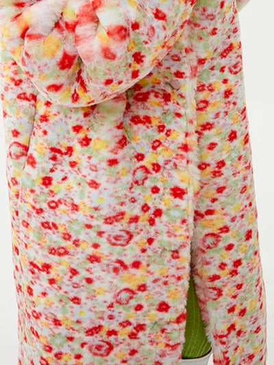 Abrigo Vintage con Hombreras y Estampado Floral Abstracto - Image 13