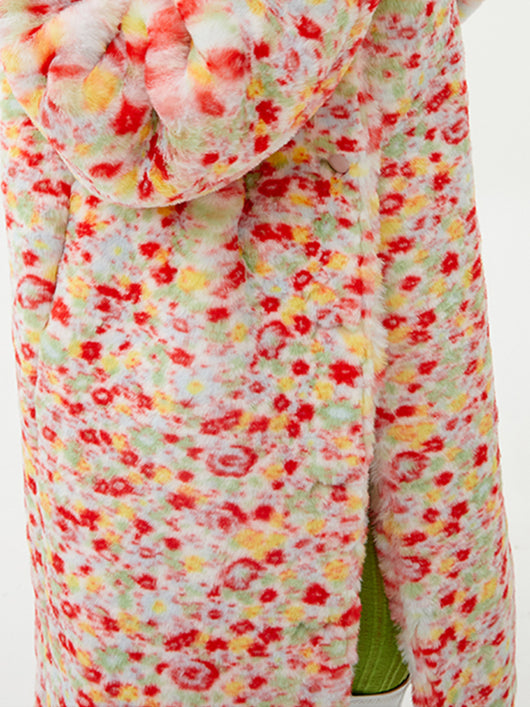 Abrigo Vintage con Hombreras y Estampado Floral Abstracto - Image 13