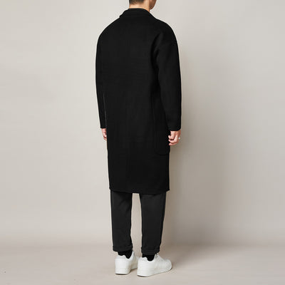 Abrigo Largo de Lana para Hombre con Costuras de Contraste - Image 11