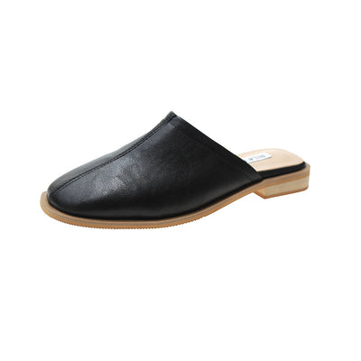 Sandalias de Cuero Suave con Tacón Bajo Baotou para Mujer - Image 6