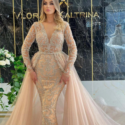 Vestido de Novia Elegante Estilo Francés con Mangas Largas - Image 3
