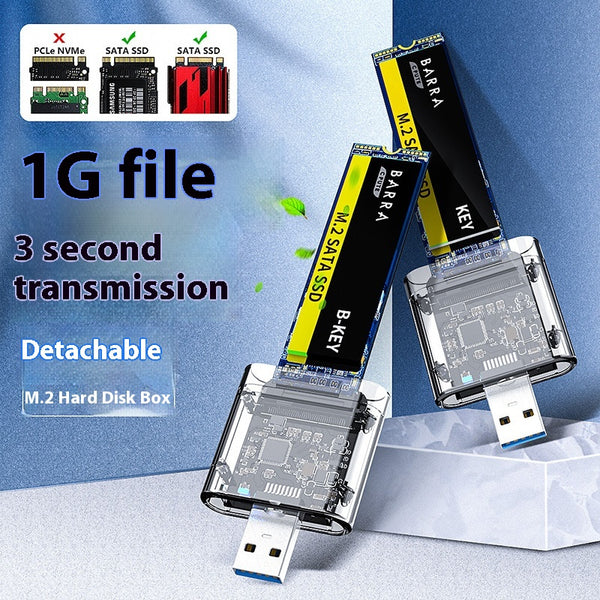 Caja Protectora para Disco Duro Móvil USB - Diseño Transparente y Creativo