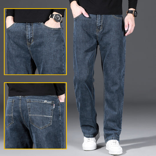 Jeans Rectos Elásticos para Hombre - Primavera Otoño Fit Cómodo - Image 8