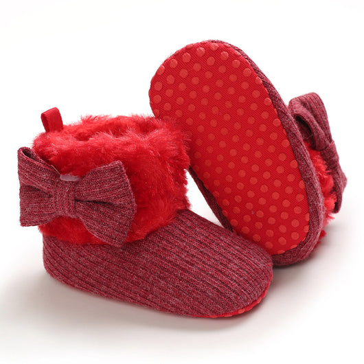 Botitas de Nieve para Bebés 0-1 Años con Diseño de Moño Tejido - Image 8