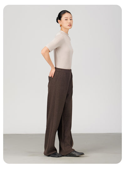 Pantalones de Lana Rectos Térmicos Talle Alto Slim Otoño Invierno - Image 26