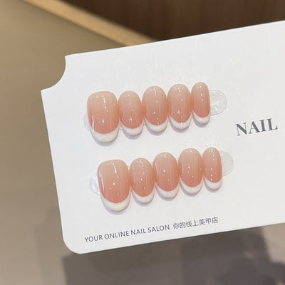 Uñas Postizas Francesas Artesanales de Alta Gama con Efecto Blindado - Image 3