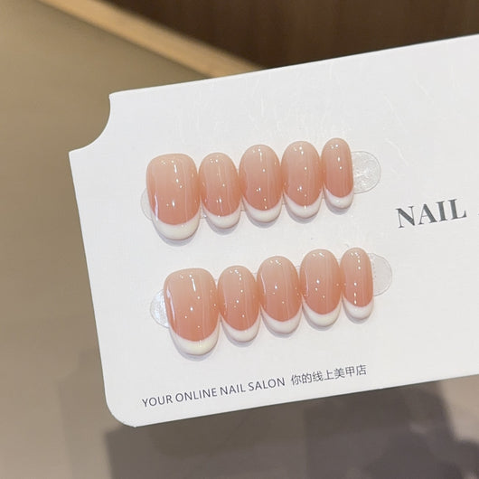 Uñas Postizas Francesas Artesanales de Alta Gama con Efecto Blindado - Image 3