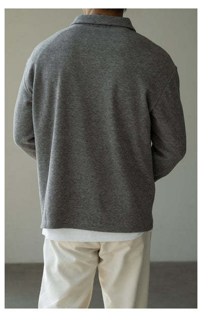 Polo Manga Larga Hombros Caídos Cuello V para Hombre - Image 31