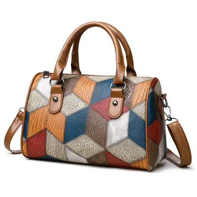 Bolso Bandolera Geométrico Cuadrillé Contraste de Colores para el Trabajo - Image 5