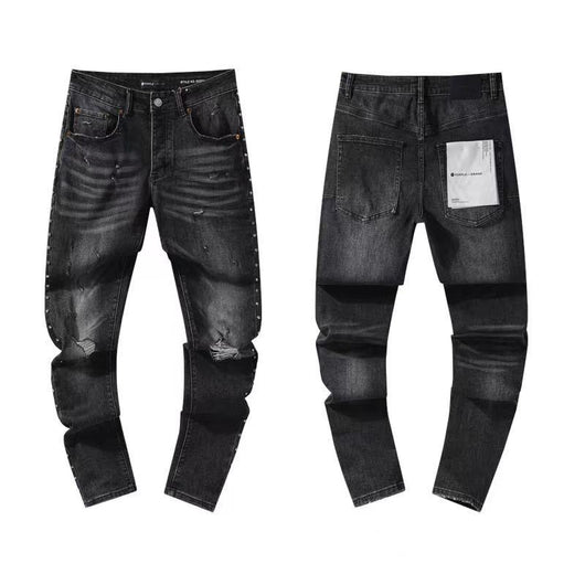 Jeans Rectos Vintage con Roturas - Estilo Retro Americano