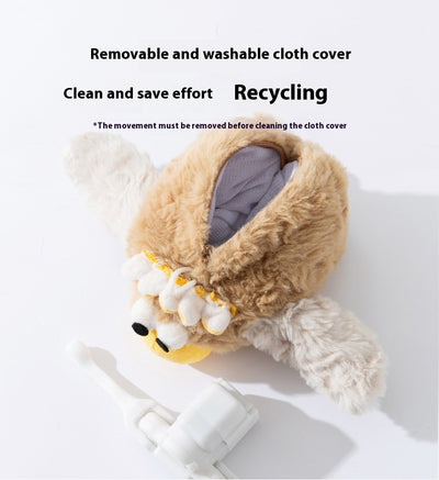 Plush electric bird cat toy with brown body, white wings, yellow beak, and googly eyes. Includes charging cable and catnip. - Image 12
