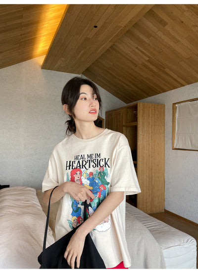 Playera Estampada Suelta y Ajustada para Mujer - Cuello Redondo Manga Corta - Image 28
