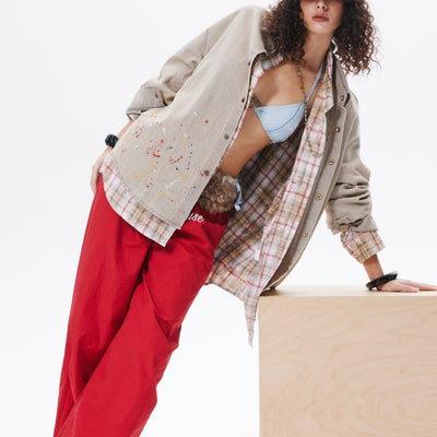 Camisa Denim Holgada con Efecto Tinta Splash - Image 15